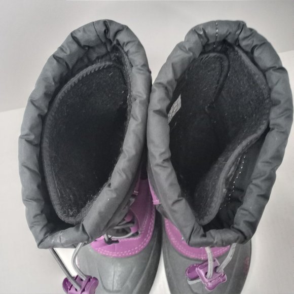 The North Face Alpenglow Waterproof Insulated Fuscha/Gray Snow Boots Girls 5 - Picture 6 of 12